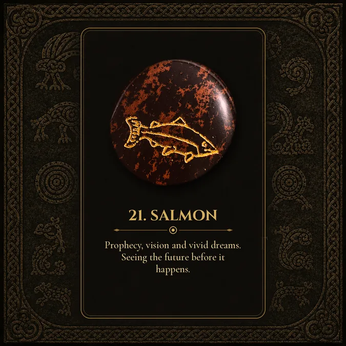 Salmon, rune 21 from the Pictish Mystic catalogue